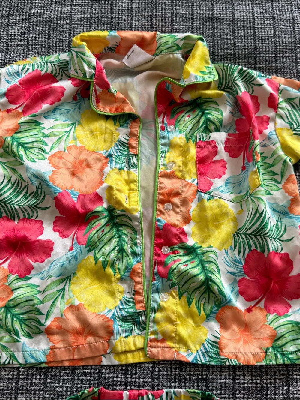 art class Tropical Floral Sleepwear Set in Yellow, Green, Pink